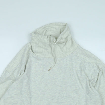 F&F Womens White High Neck  Polyester Pullover Jumper Size 14