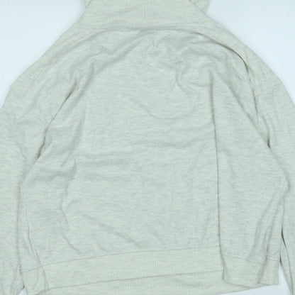 F&F Womens White High Neck  Polyester Pullover Jumper Size 14