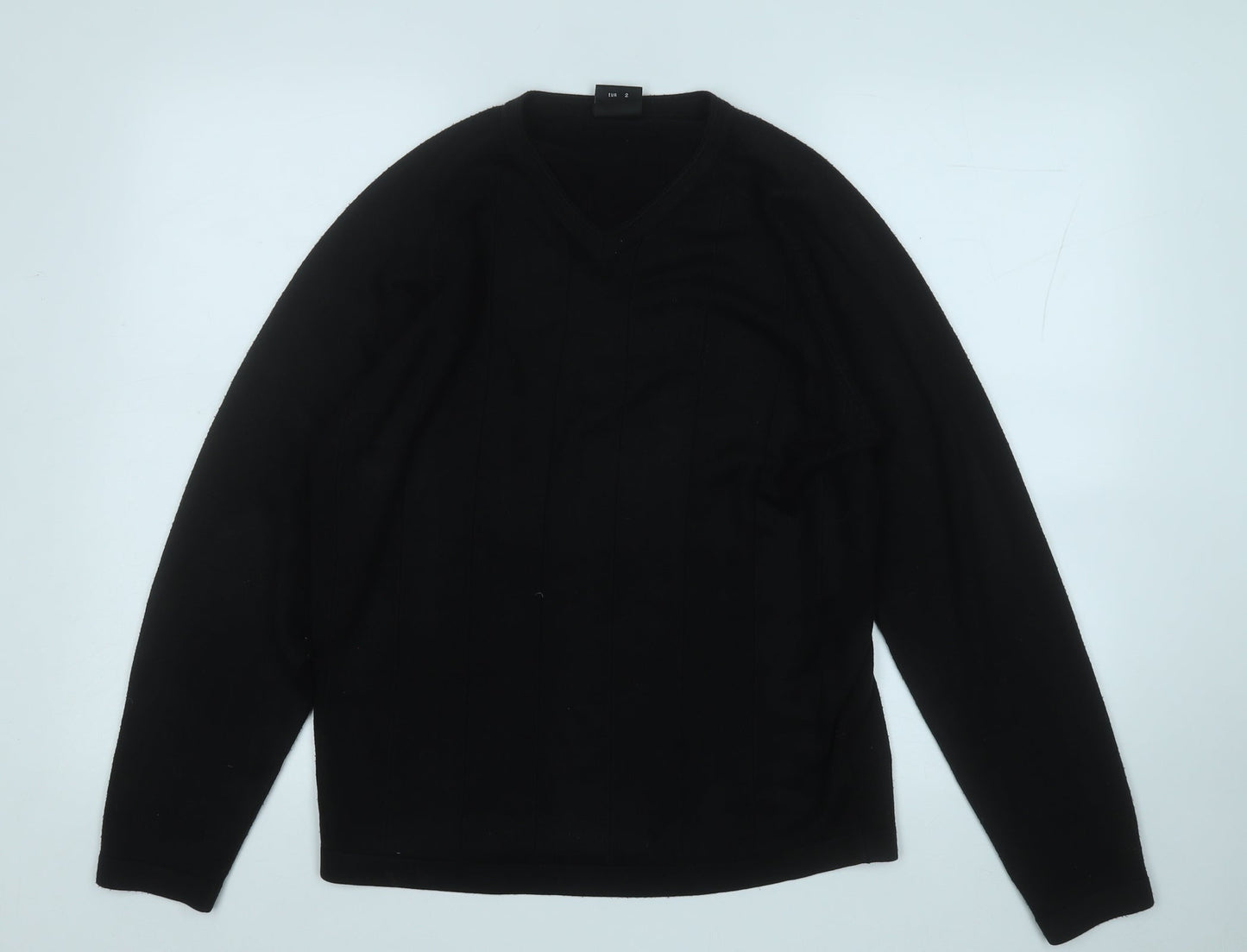 NEXT Mens Black V-Neck  Acrylic Pullover Jumper Size S