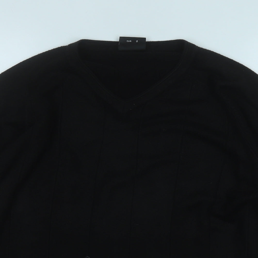 NEXT Mens Black V-Neck  Acrylic Pullover Jumper Size S