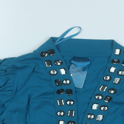 Womens UK Size 14 Evie Blue Cardigan Jumper