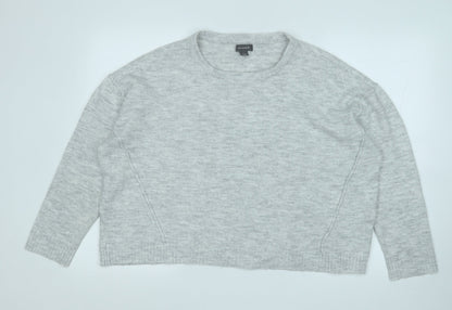 Primark Womens Grey Round Neck  Acrylic Pullover Jumper Size 14