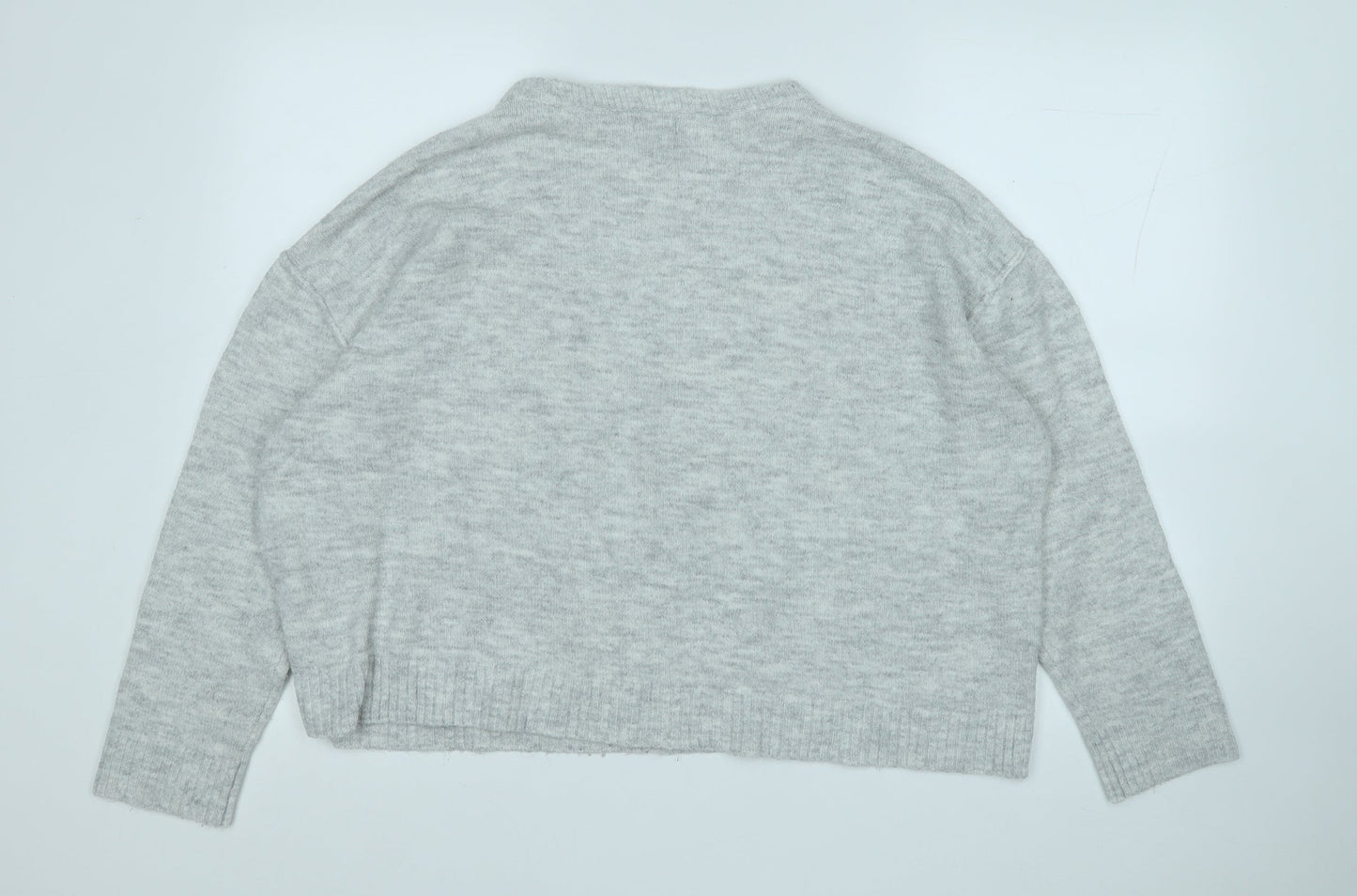 Primark Womens Grey Round Neck  Acrylic Pullover Jumper Size 14