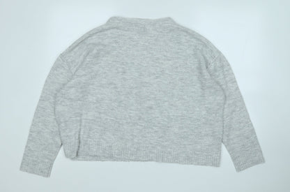 Primark Womens Grey Round Neck  Acrylic Pullover Jumper Size 14