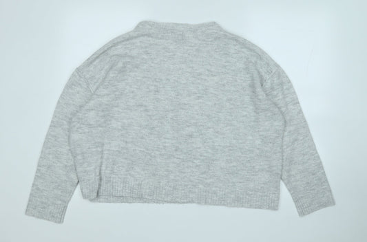 Primark Womens Grey Round Neck  Acrylic Pullover Jumper Size 14
