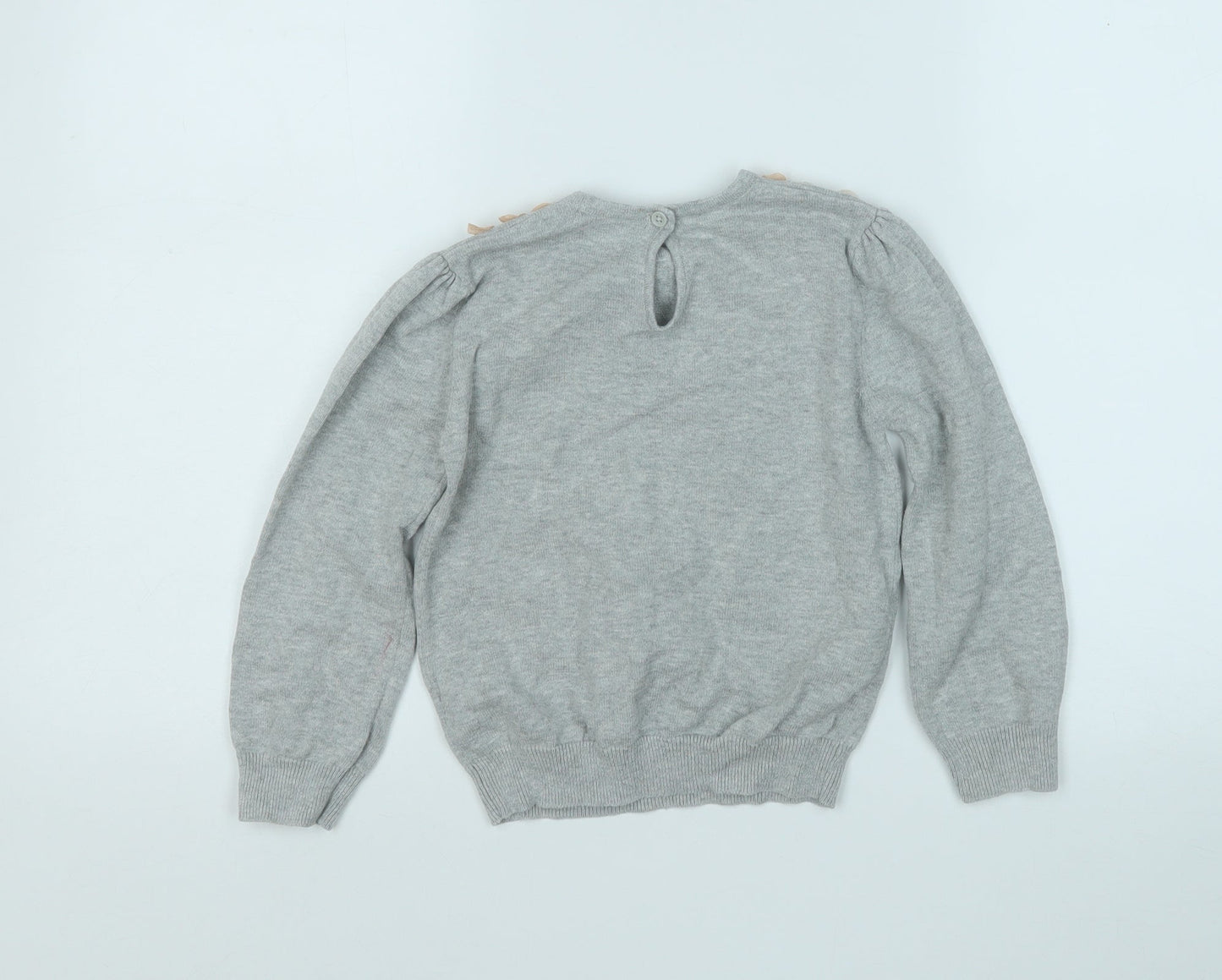 Autograph Girls Grey Round Neck  Acrylic Pullover Jumper Size 6-7 Years