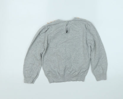 Autograph Girls Grey Round Neck  Acrylic Pullover Jumper Size 6-7 Years