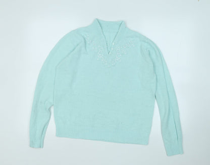 Womens UK Size M EWM Blue Pullover Jumper