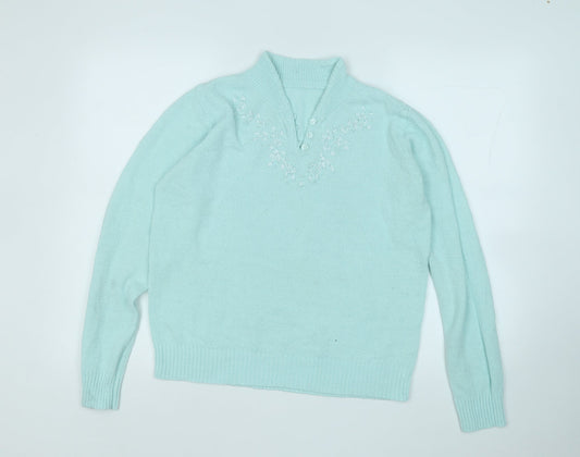 Womens UK Size M EWM Blue Pullover Jumper