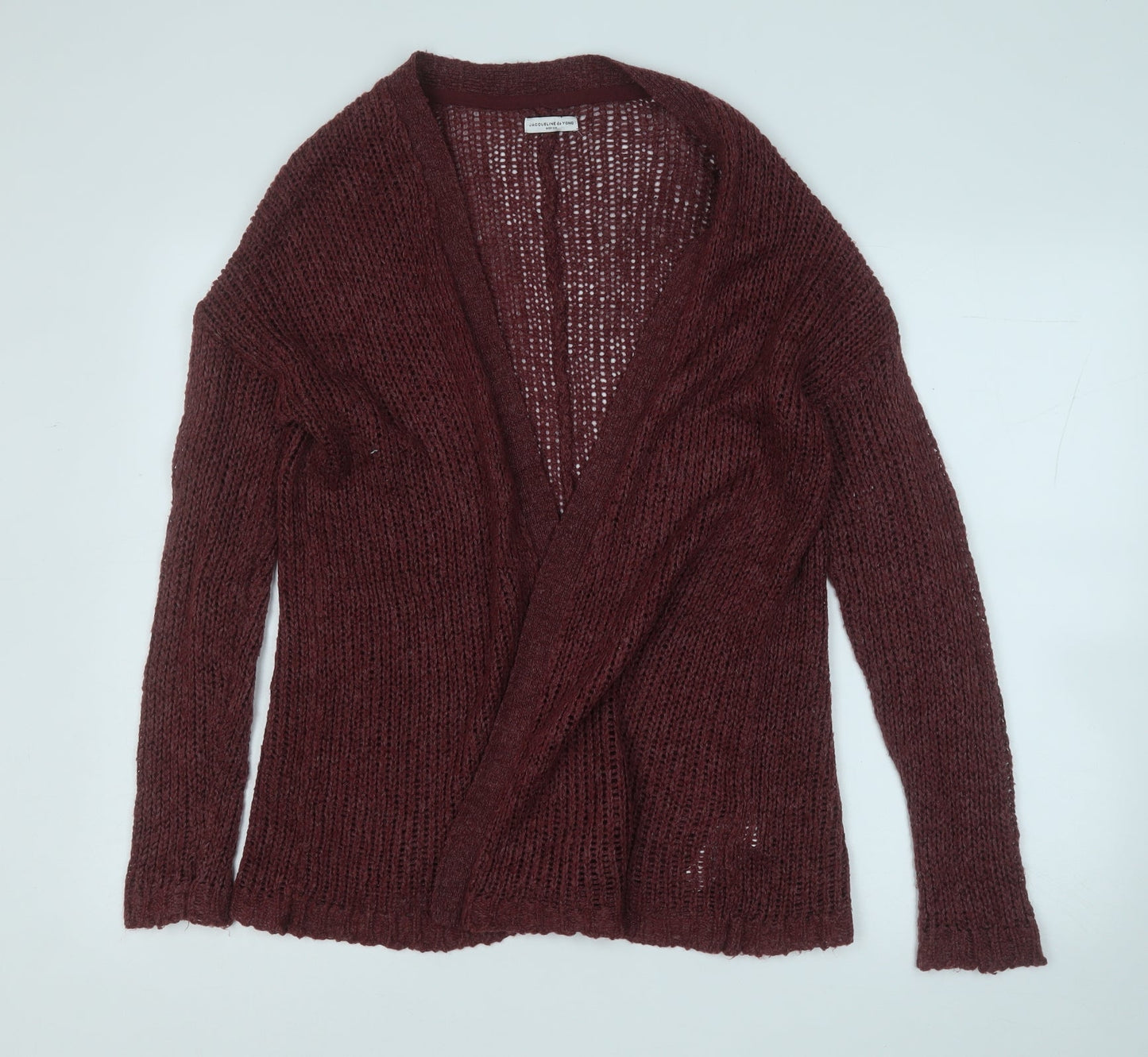 Jacquelin Exclusive Womens Purple V-Neck  Acrylic Cardigan Jumper Size M