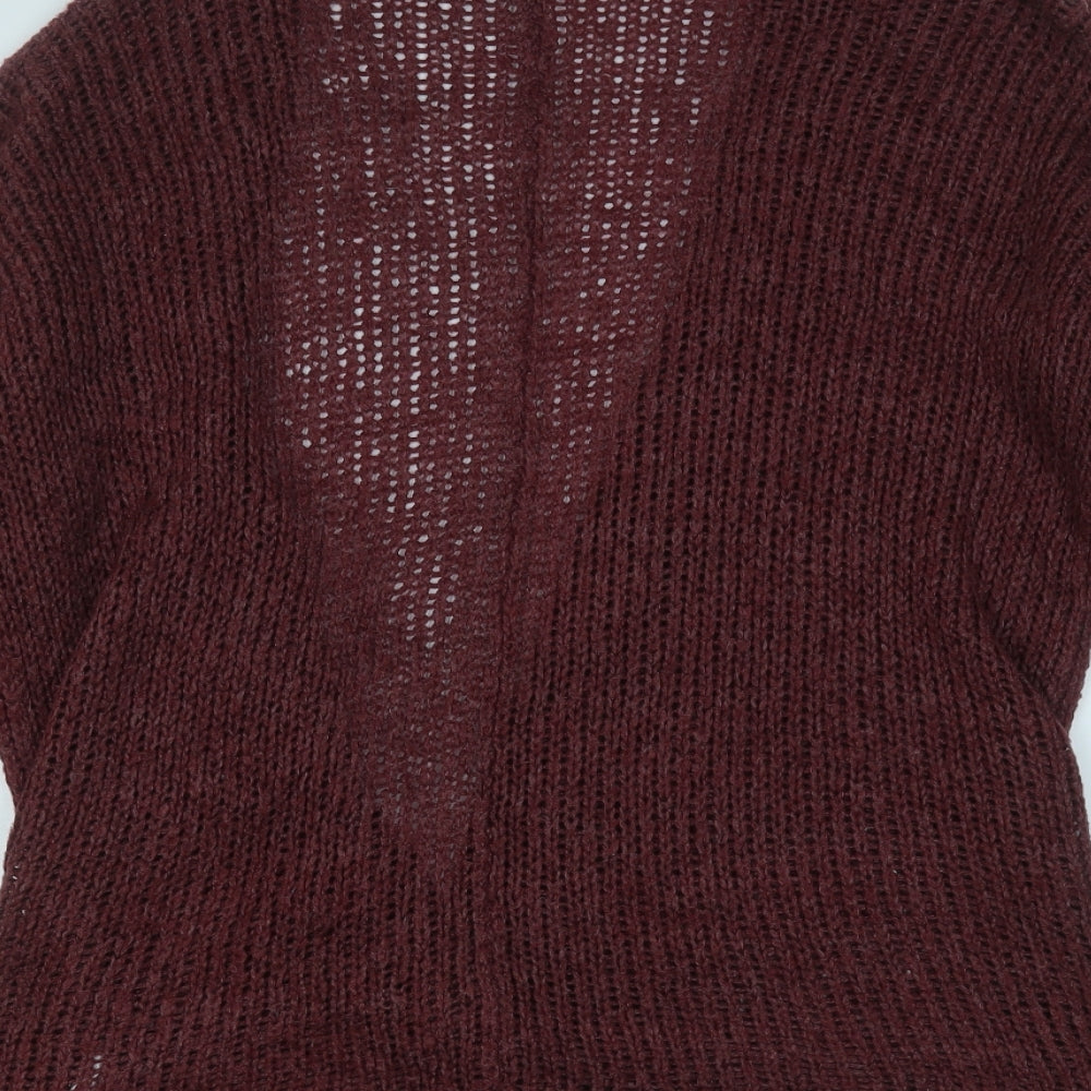 Jacquelin Exclusive Womens Purple V-Neck  Acrylic Cardigan Jumper Size M