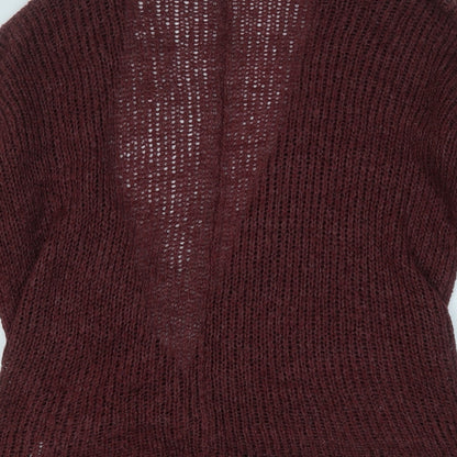 Jacquelin Exclusive Womens Purple V-Neck  Acrylic Cardigan Jumper Size M