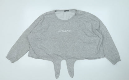 Primark Womens Grey  Cotton Pullover Sweatshirt Size 20   - Dreamer