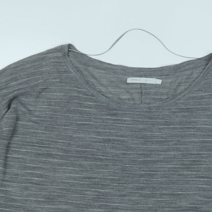 Womens UK Size L Only Grey Pullover Jumper