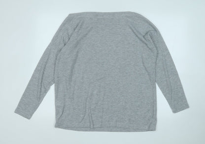 Boohoo Womens Grey Round Neck  Polyester Pullover Jumper Size 16