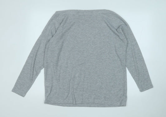 Boohoo Womens Grey Round Neck  Polyester Pullover Jumper Size 16