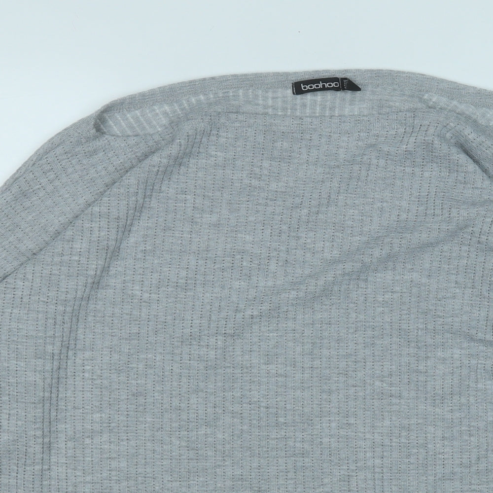 Boohoo Womens Grey Round Neck  Polyester Pullover Jumper Size 16