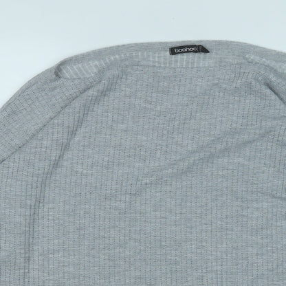 Boohoo Womens Grey Round Neck  Polyester Pullover Jumper Size 16