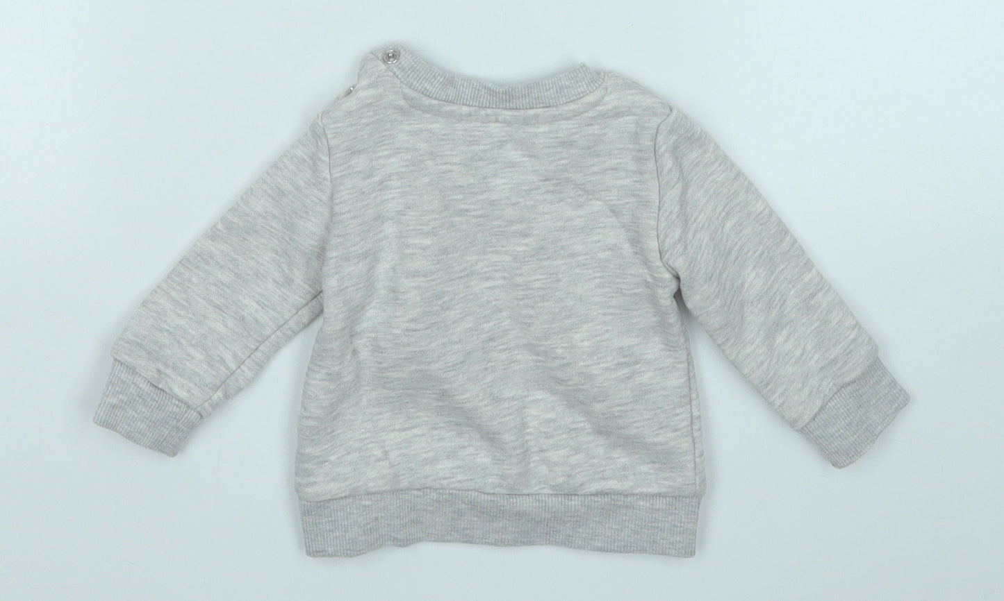 Primark Girls Grey  Cotton Pullover Jumper Size 0-3 Months   - Love Hugs