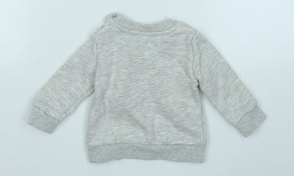 Primark Girls Grey  Cotton Pullover Jumper Size 0-3 Months   - Love Hugs