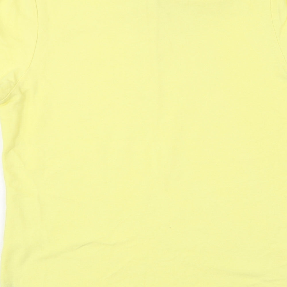 Dunnes Stores Mens Yellow  Cotton  Polo Size S Collared Button