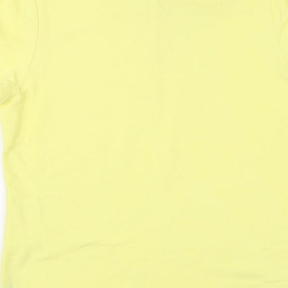 Dunnes Stores Mens Yellow  Cotton  Polo Size S Collared Button