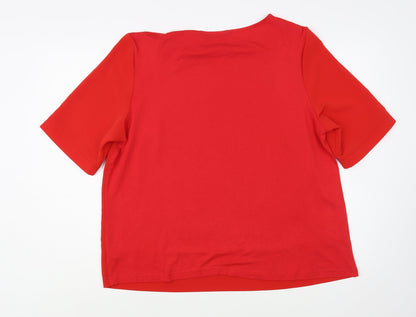Womens UK Size L Dunnes Stores Red Basic Blouse