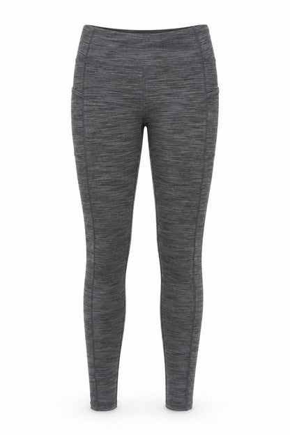 Preworn Womens Grey Striped Polyester Compression Leggings Size XS L29 in Regular