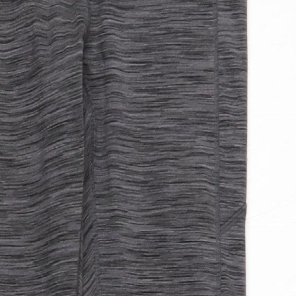 Preworn Womens Grey Striped Polyester Compression Leggings Size XS L29 in Regular