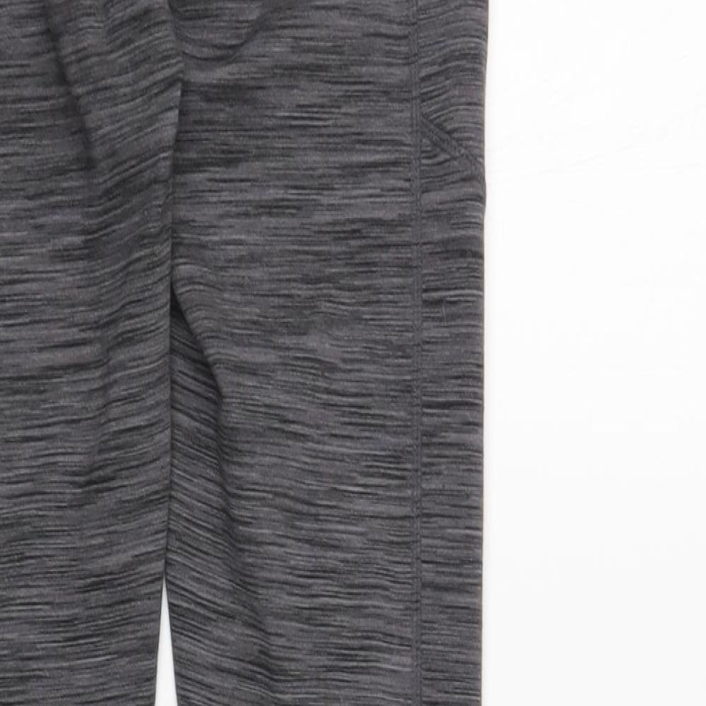 Preworn Womens Grey Striped Polyester Compression Leggings Size XS L29 in Regular