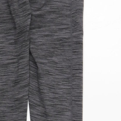 Preworn Womens Grey Striped Polyester Compression Leggings Size XS L29 in Regular