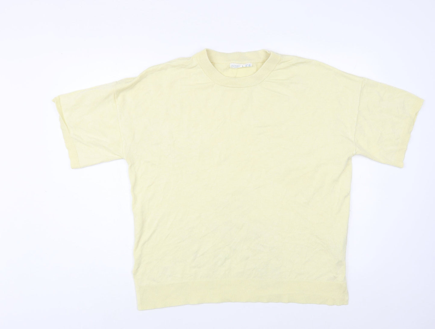 Primark Womens Yellow Crew Neck  Viscose Pullover Jumper Size 14