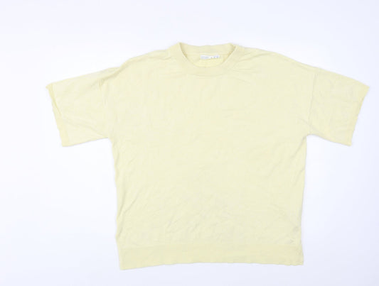 Primark Womens Yellow Crew Neck  Viscose Pullover Jumper Size 14