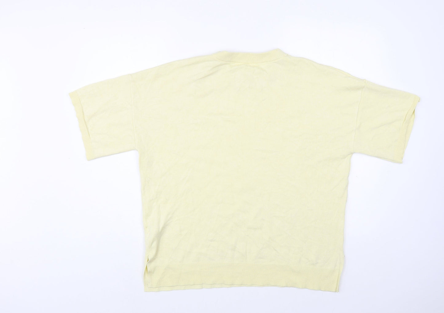 Primark Womens Yellow Crew Neck  Viscose Pullover Jumper Size 14