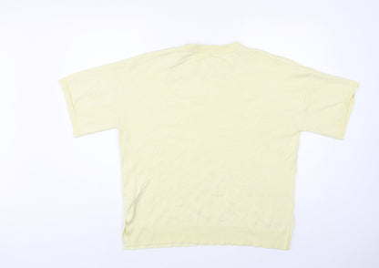 Primark Womens Yellow Crew Neck  Viscose Pullover Jumper Size 14