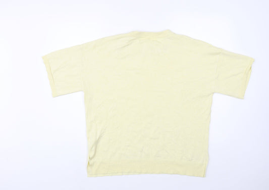 Primark Womens Yellow Crew Neck  Viscose Pullover Jumper Size 14