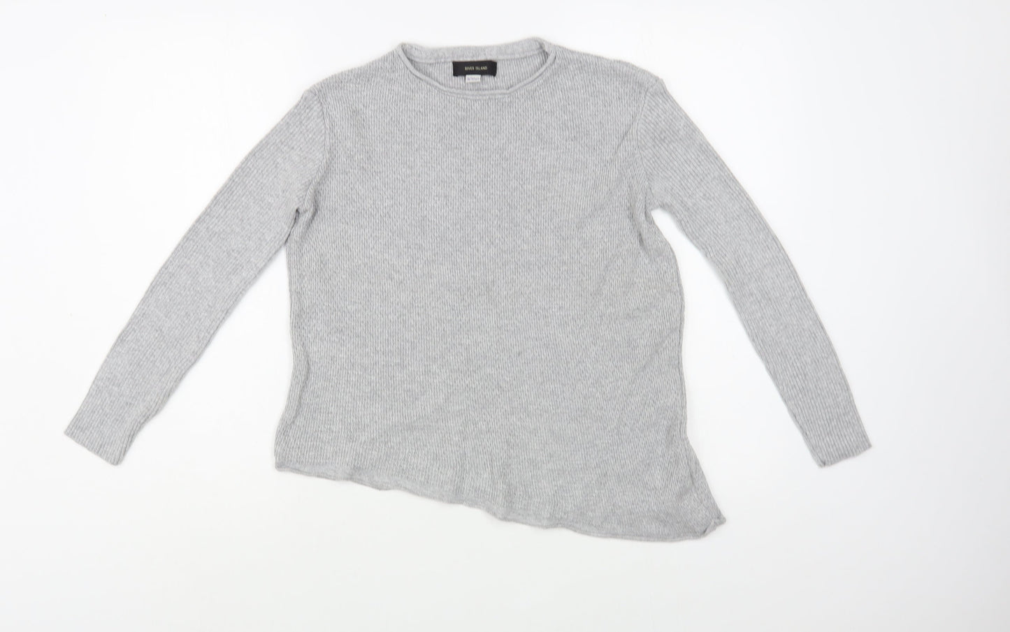 River Island Girls Grey Crew Neck  Acrylic Pullover Jumper Size 9-10 Years  Pullover