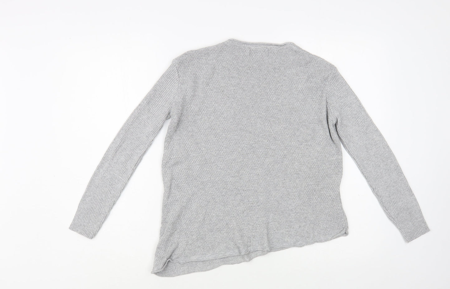 River Island Girls Grey Crew Neck  Acrylic Pullover Jumper Size 9-10 Years  Pullover