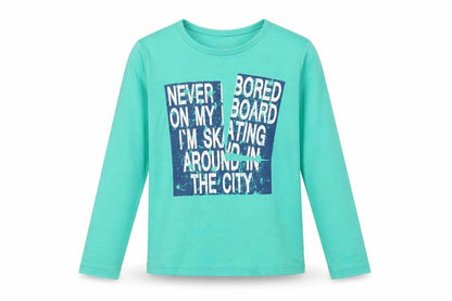 Name It  Boys Green  Cotton Pullover T-Shirt Size 7-8 Years Crew Neck Pullover