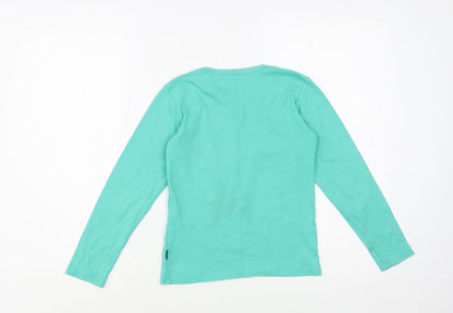 Name It  Boys Green  Cotton Pullover T-Shirt Size 7-8 Years Crew Neck Pullover