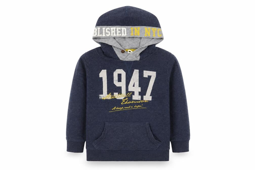 name it Boys Blue  Cotton Pullover Hoodie Size 7-8 Years  Pullover