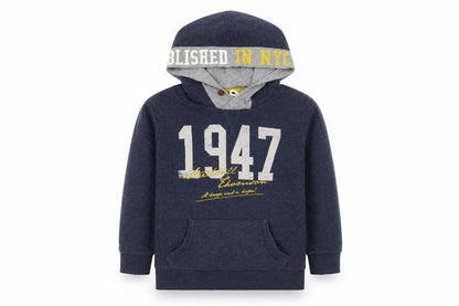 name it Boys Blue  Cotton Pullover Hoodie Size 7-8 Years  Pullover