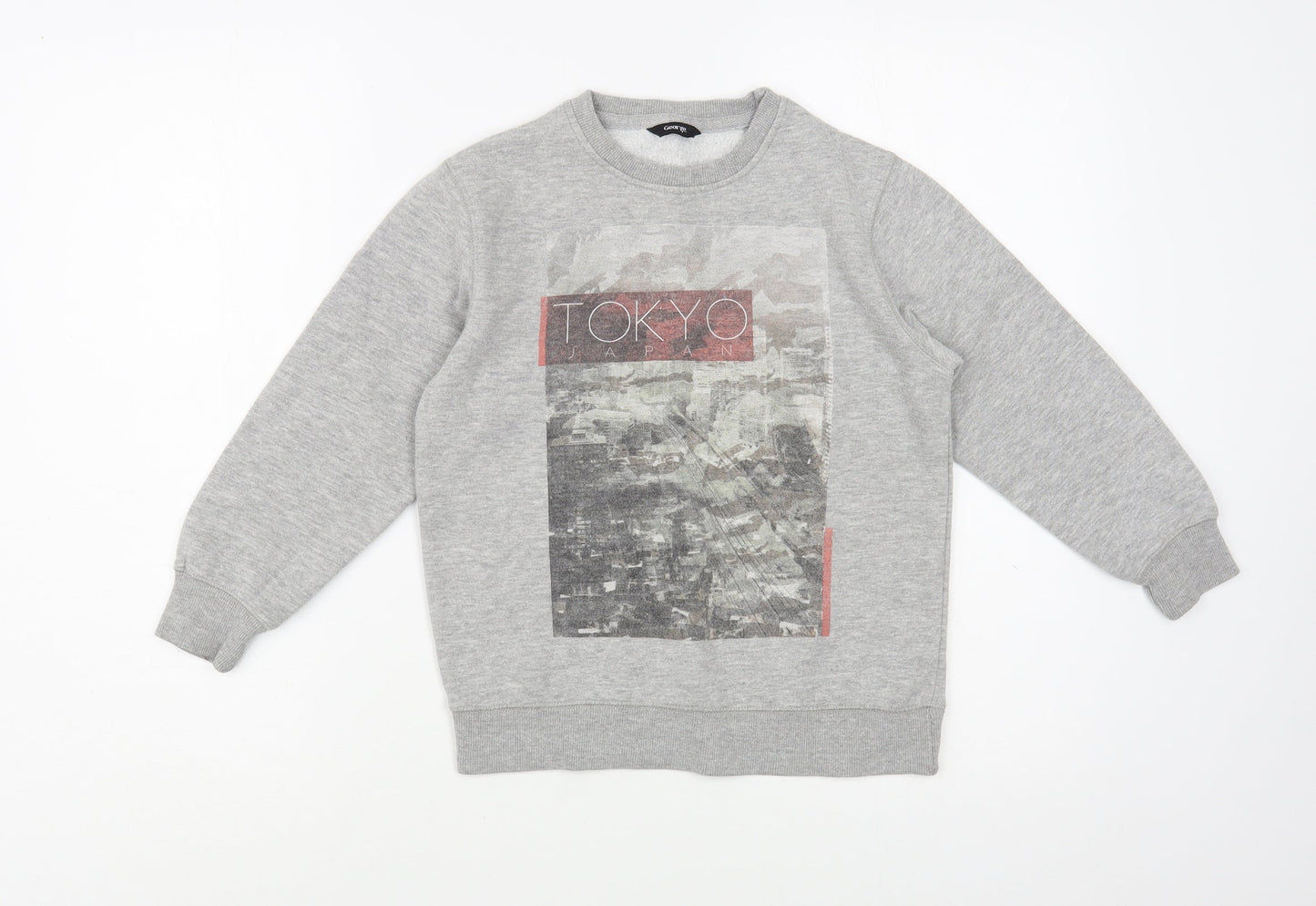 George Girls Grey  Cotton Pullover Sweatshirt Size 6-7 Years  Pullover - Tokyo