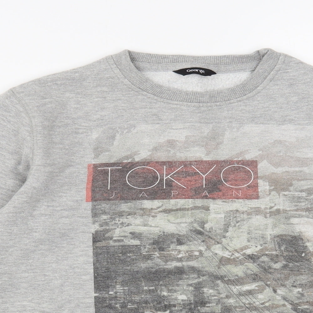 George Girls Grey  Cotton Pullover Sweatshirt Size 6-7 Years  Pullover - Tokyo