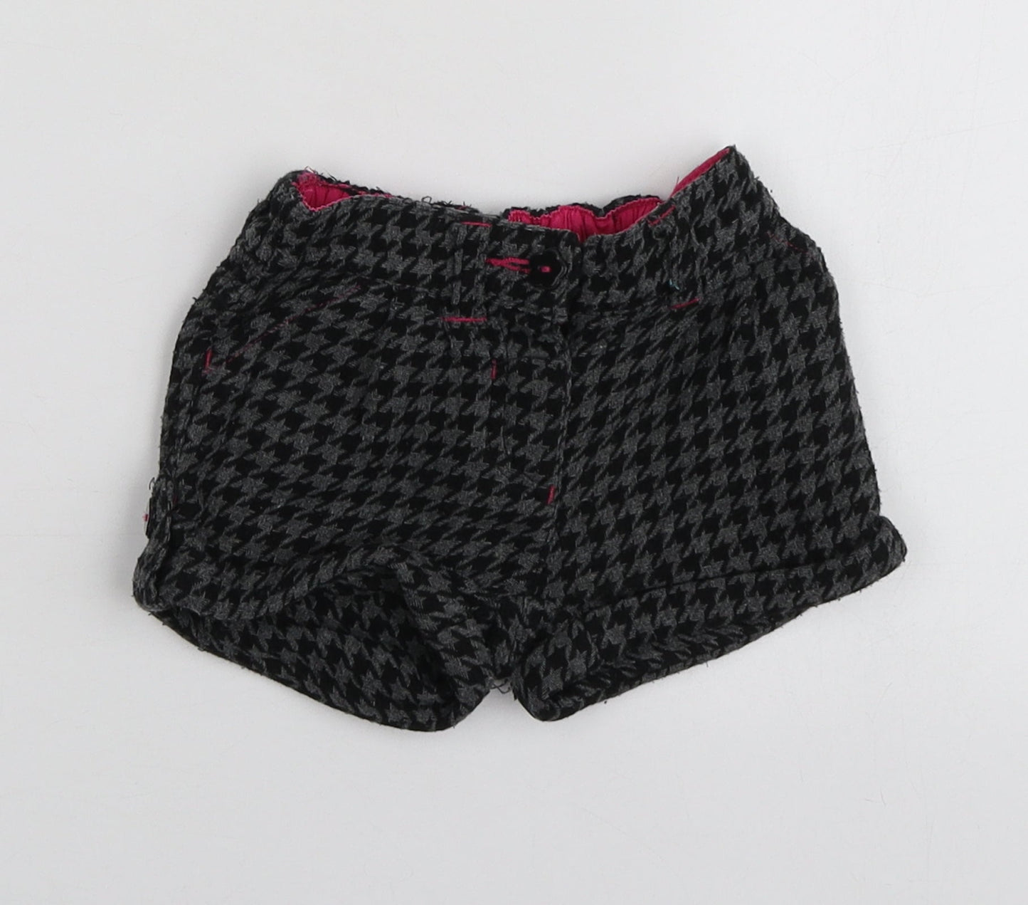 Dunnes Stores Girls Black Herringbone Polyester Capri Trousers Size 9-12 Months   - Shorts Girl