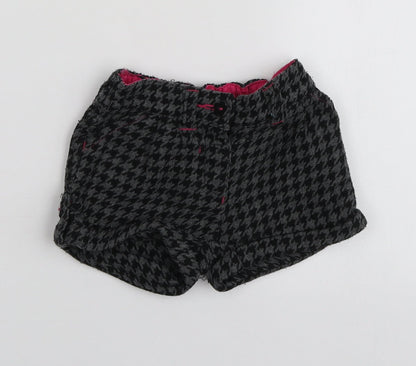 Dunnes Stores Girls Black Herringbone Polyester Capri Trousers Size 9-12 Months   - Shorts Girl