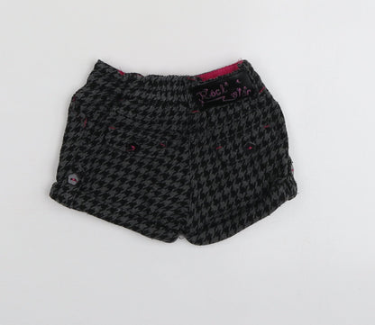 Dunnes Stores Girls Black Herringbone Polyester Capri Trousers Size 9-12 Months   - Shorts Girl