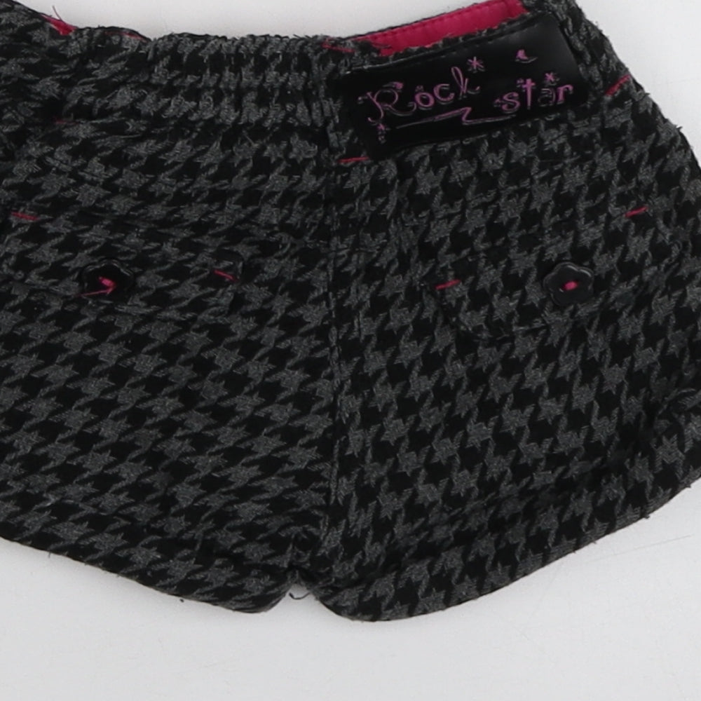Dunnes Stores Girls Black Herringbone Polyester Capri Trousers Size 9-12 Months   - Shorts Girl