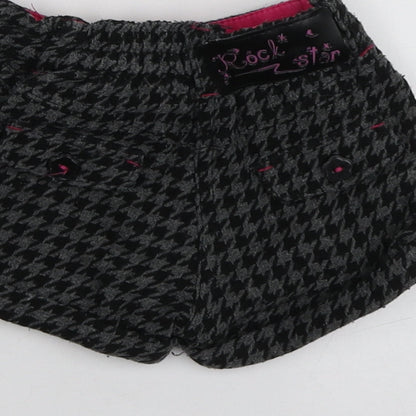 Dunnes Stores Girls Black Herringbone Polyester Capri Trousers Size 9-12 Months   - Shorts Girl