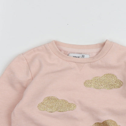 Abcd R Girls Pink Geometric Polyester Cape Sweatshirt Size 5 Years
